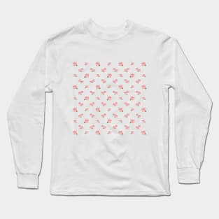 Pink Roses Illustrative Pattern Long Sleeve T-Shirt